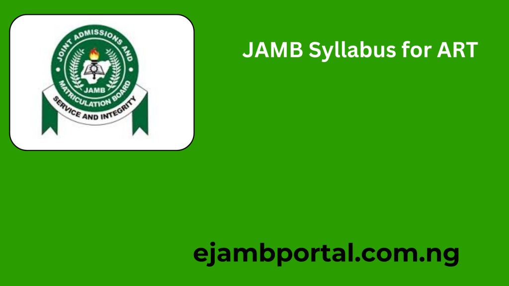 JAMB Syllabus for ART 2025/2026 PDF Download