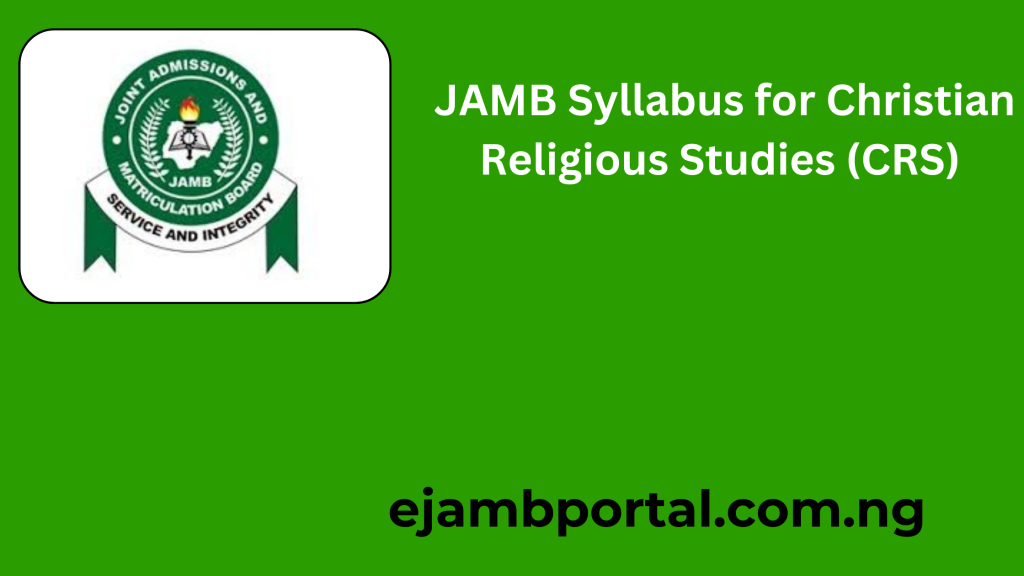 JAMB Syllabus for Christian Religious Studies (CRS) 2025/2026 PDF Download