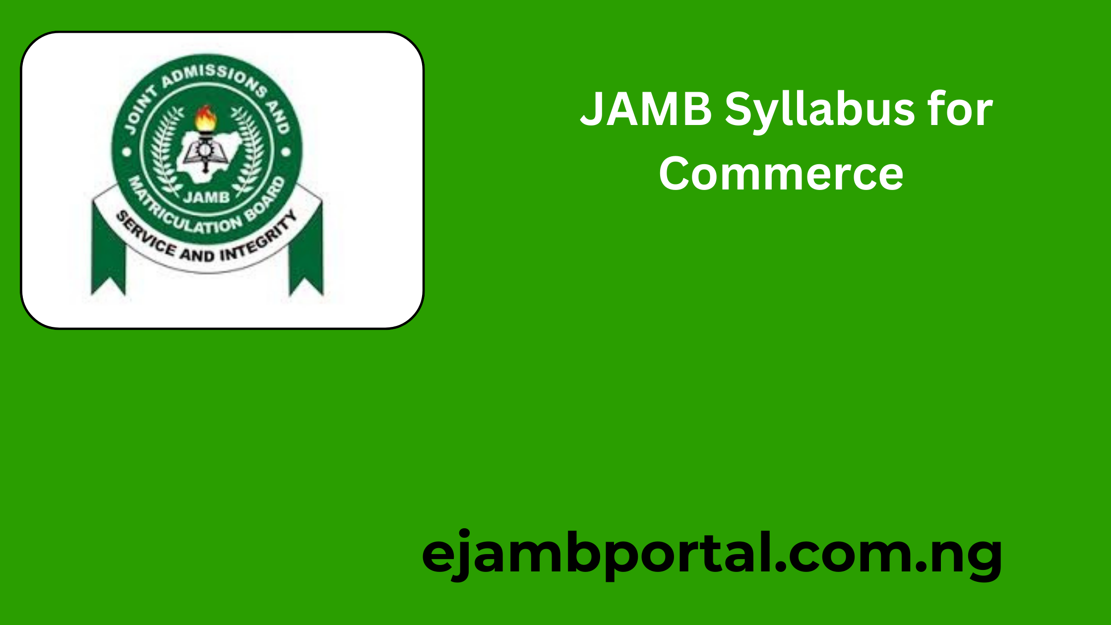 JAMB Syllabus for Commerce 2025/2026 PDF Download