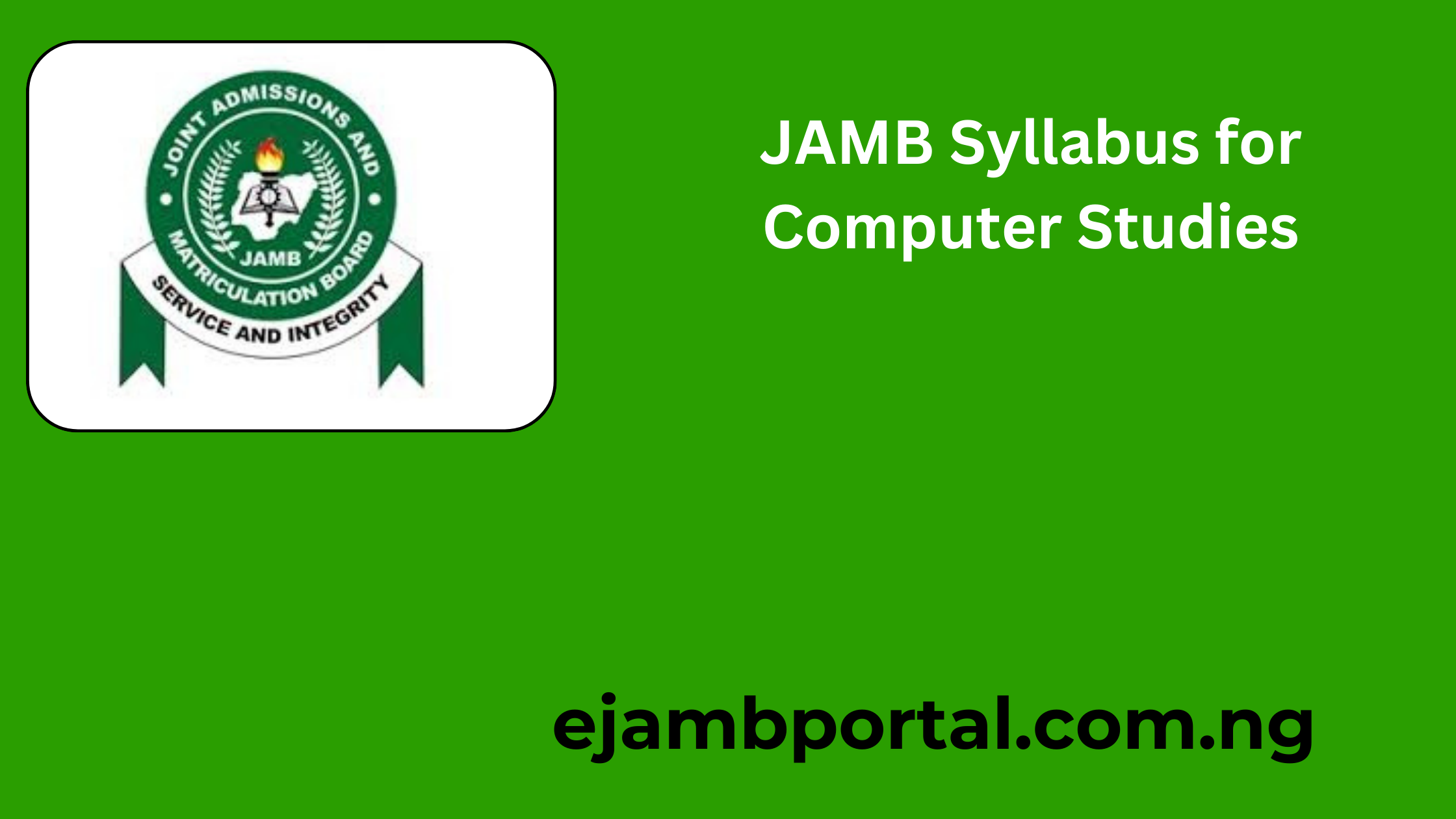 JAMB Syllabus for Computer Studies 2025/2026 PDF Download