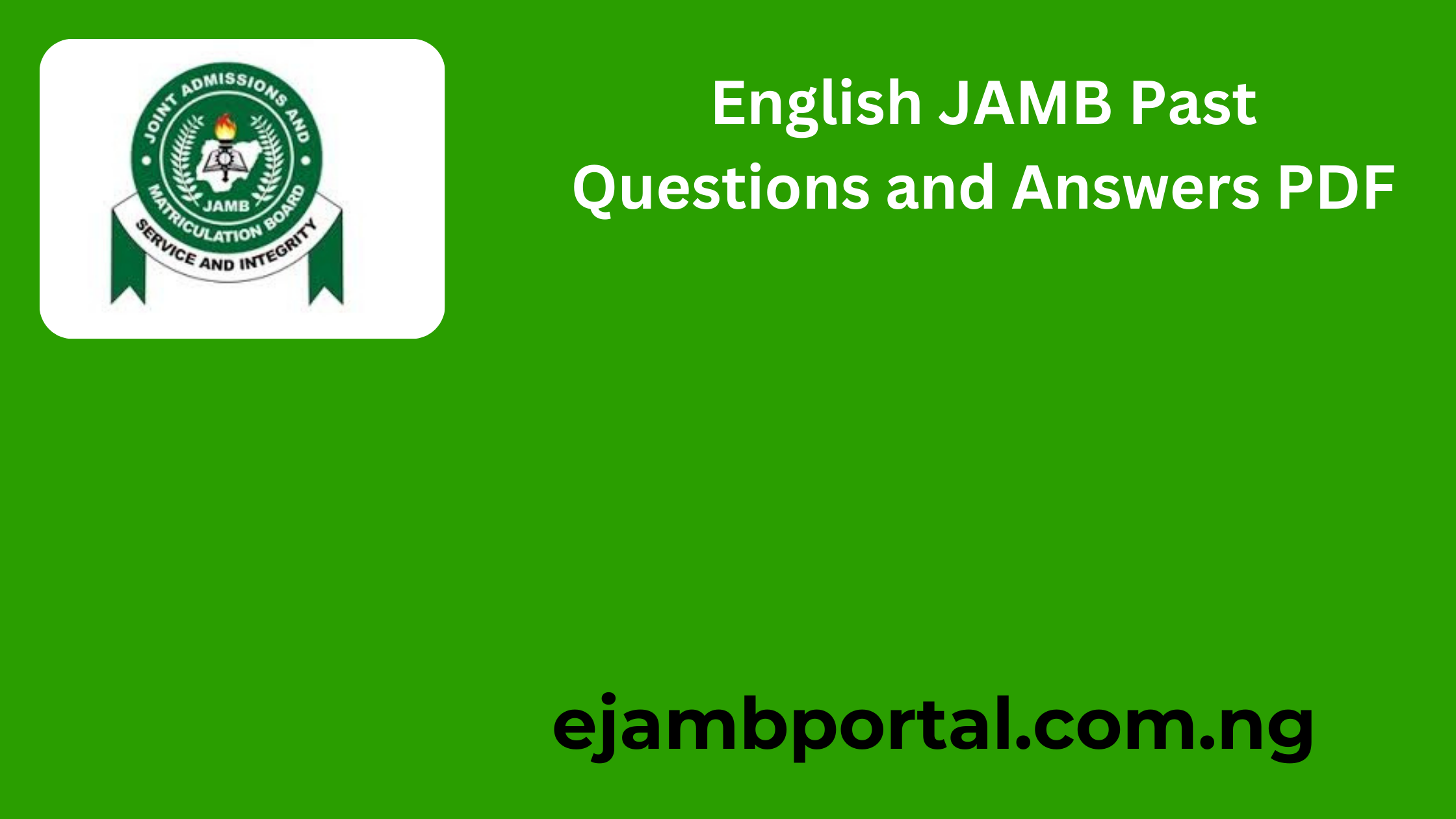 English JAMB Past Questions and Answers PDF 2025